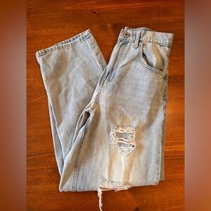 Junior's SO Highest Rise Distressed Baggy Jeans - Size 7/28W